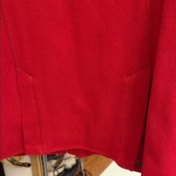 American Eagle Red Toggle Coat with Faux Fur Trim - Picture 8 of 8